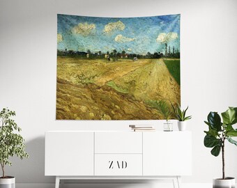 Van Gogh Tapestry, Background Landscape Art, Eclectic Decor, Vincent Van Gogh, Oil Painting Tapestry, Aesthetics Tapestry, Home Decor