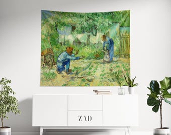 Van Gogh Tapestry, Landscape Art, Eclectic Decor, Vincent Van Gogh, Oil Painting Tapestry, Aesthetics Tapestry, Background Decor, Dorm Art