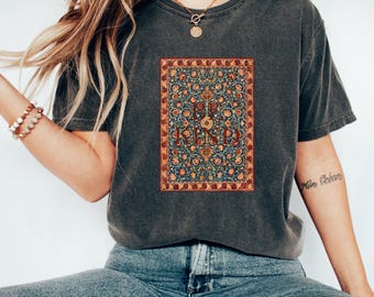 Art Tshirt | Carpet Motif Tshirt | Be Kind Message | Vintage Tshirt | Aesthetic Tshirt | Motivational Tee