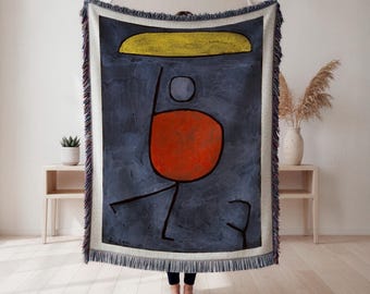 Coperta tessuta astratta geometrica colorata, arazzo moderno e audace, vivace decorazione murale, regalo per gli amanti dell'arte, arazzo da parete, arredamento per la casa