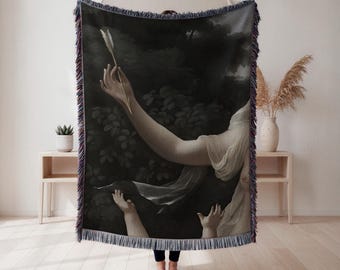 Cherub Woven Blanket, Classical Figure Tapestry Throw, Romantic Home Decor, Art Lover Gift, Cottagecore Tapestry, Wall Tapestry, Home Decor
