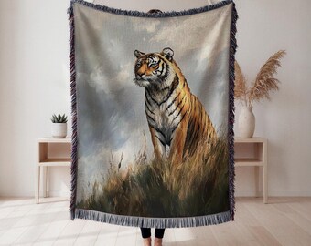 Tiger gewebte Decke, Wandteppich, Wanddeko, Tapisserie, Wanddeko, Wanddeko, Wanddeko, Wanddeko, Kunstdecke, Überwurf