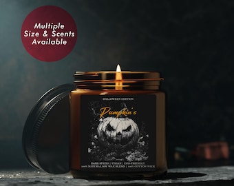 Pumpkin Halloween Candle | Jack-O'-Lantern Scented Candle | Spooky Decor | Halloween Candle | Halloween Candle | Halloween Decor