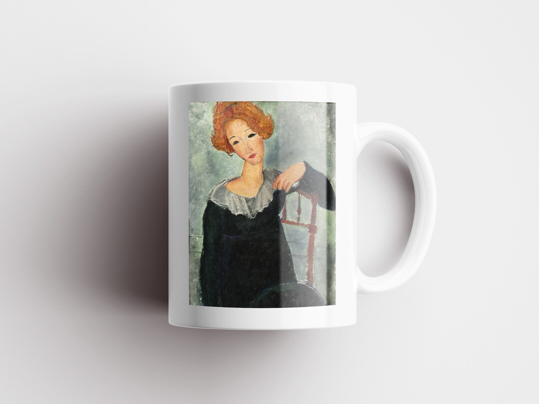 Art Mug | Amedeo Modigliani - Woman With Red Hair (1917) | Fine Art Mug