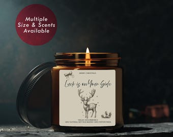 Christmas Deer | Christmas Luck Candle | Merry Christmas Candle | Xmas Gift Candle | Holiday Decor | Winter Candle | Christmas Gift