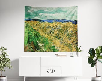 Van Gogh Tapestry, Oil Painting Tapestry, Vintage Landscape Art, Eclectic Decor, Vincent Van Gogh, Aesthetics Tapestry, Background Decor