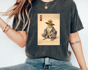 Tshirt Design | Frog in Traditional Japanese Attire | Vintage Tshirt | Aesthetic Tshirt