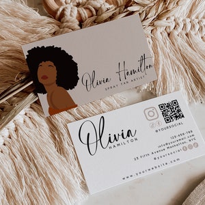 Afdrukbaar visitekaartje, elegante naam kaartsjabloon, Instant Download, DIY bewerkbare telefoonkaart, dubbelzijdige telefoonkaart, Canva sjabloon H238