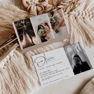 Afdrukbaar visitekaartje, luxe naamkaartsjabloon, Instant Download, DIY bewerkbare telefoonkaart, dubbelzijdige telefoonkaart, Canva sjabloon H234