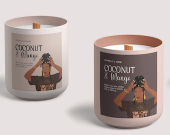 Editable Candle Label Set, Customizable Canva Template, DIY Luxe Business Sticker with Woman, Instant Download, Elegant Product Labels, H178