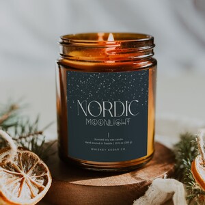Zestaw edytowalnych etykiet na świece świąteczne, konfigurowalny szablon Canva, naklejka biznesowa DIY Winter, natychmiastowe pobieranie, etykiety na produkty świąteczne H439