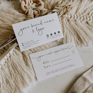 Modèle de carte de rendez-vous modifiable, conception de carte de visite DIY Appt, rappel de rendez-vous Canva, élégante carte de rendez-vous imprimable suivante H718