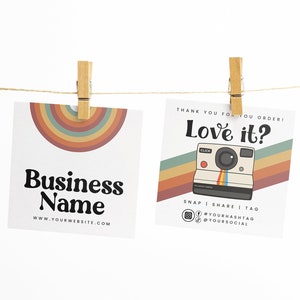Plantilla editable para ajustar y compartir, plantilla de tarjeta de redes sociales, tarjeta de inserción de paquete de pedido comercial retro, plantilla Me gusta y conectarse con nosotros, H171
