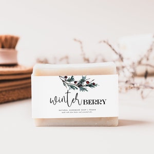 Editable Christmas Soap Label Template, Customizable Wrap Whipped Soap Label Design, Product Label, DIY Soap Labels, Kraft Soap Label, AHU