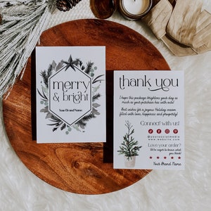 Editable Christmas Thank You Card, Customizable Thanks Note, DIY Winter Business Thank You Poshmark, Holiday Thanks for Purchase Cards, H559