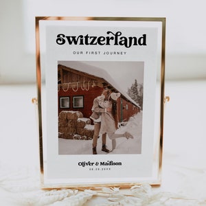 Bestimmungsreise Foto Hochzeit Tischnummer Vorlage, DIY Foto Hochzeit Tischnummer Printable Tischkarten, Canva Tischnummern MIRAY, 1283