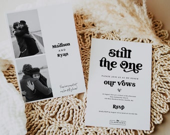Editable Vow Renewal Invitation Template, DIY Modern Still The One Invitation, Elegant Photo Wedding Anniversary Photo Invitation MIRAY 1159