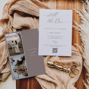 Boho Gelübde Erneuerung Einladungsvorlage, DIY Minimalist Still The One Einladung, bearbeitbares Foto Hochzeitstag Fotoeinladungen, 1125