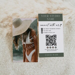 Bewerkbare Spray Tan-visitekaartje, DIY Spray Tan Service-telefoonkaart, luxe afdrukbare visitekaartje, Instant Download, Canva-sjabloon, H816