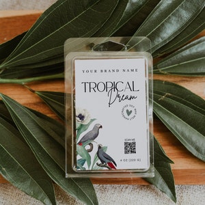 Pre Designed Wax Melt Label Template with QR Code, Modern Wax Tart Sticker, Customizable Canva Waxtart Label Design, Instant Download H028