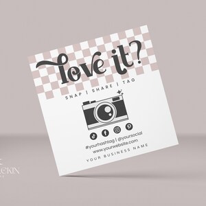 Plantilla editable para ajustar y compartir, plantilla de tarjeta de redes sociales, tarjeta de inserción de paquetes de pedidos para pequeñas empresas, plantilla Me gusta y conectarse con nosotros H306