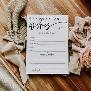 Cartão de conselhos de graduação DIY, desejos para o graduado, modelo de conselhos de pós-graduação, cartão de festa de formatura, cartões de graduação do ensino médio, H882