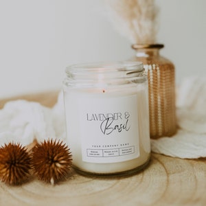 Modern Candle Label, Customizable CANVA Template, DIY Minimalist Business Sticker, Instant Digital Download, Elegant product labels, H002