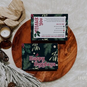 Biglietto di ringraziamento invernale modificabile, Nota di ringraziamento personalizzabile, Vischio di Natale Business Grazie Poshmark, Biglietto di ringraziamento per l'acquisto, H462