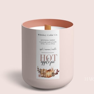 Editable Autumn Thin Candle Label, Customizable Canva Template, DIY Pumpkin Business Sticker, Instant Download, Slim Product Labels, H313