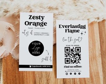 Candle Scent Card Template, Editable Business Tester Card, Wax Melt Sampler Card, Fragrance Smell Card, Candle Samples Insert Card MIRAY 717