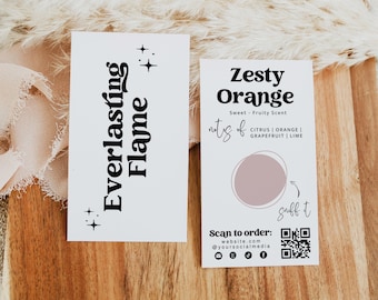 Candle Scent Card Template, Editable Business Tester Card, Wax Melt Sampler Card, Fragrance Smell Card, Candle Samples Insert Card MIRAY 716