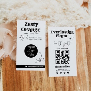 Candle Scent Card Template, Editable Business Tester Card, Wax Melt Sampler Card, Fragrance Smell Card, Candle Samples Insert Card MIRAY 717
