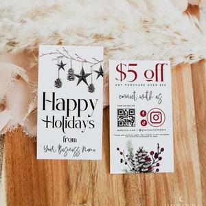Editable Christmas Coupon Template, Promotional Card Printable, DIY Business Coupon, Business Promo Card, Esthetician Discount Card 646 Ela