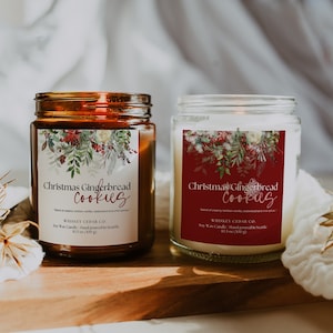 Editable Christmas Candle Label Set, Customizable Canva Template, DIY Winter Business Sticker, Instant Download, Holiday Product Labels H442