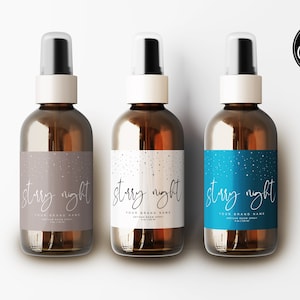 Editable Room Spray Label Template Canva, DIY Linen Spray Bottle Label, Printable Body Product Labels or Home Fragrance, 2x2, 3x2 ARAT H744
