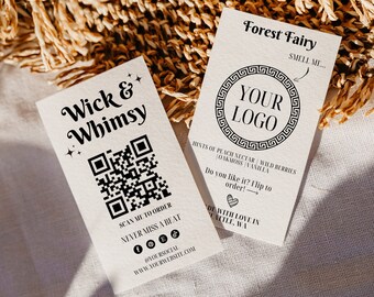 Retro Candle Scent Card Template, Editable Business Tester Card, Wax Melt Sampler Card, Fragrance Card, Candle Samples Insert Card, H061