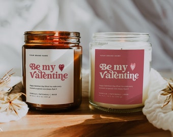 Editable Valentine's Day Candle Label Set, Customizable Canva Template, DIY Valentine Business Sticker, Instant Download, Product Labels ASK