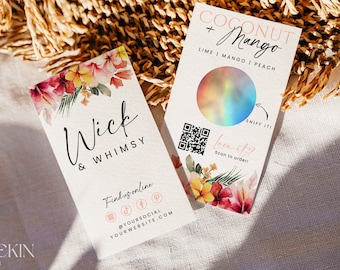 Candle Scent Card Template, Editable Business Tester Card, Wax Melt Sampler Card, Fragrance Smell Card, Summer Samples Insert Card, H167