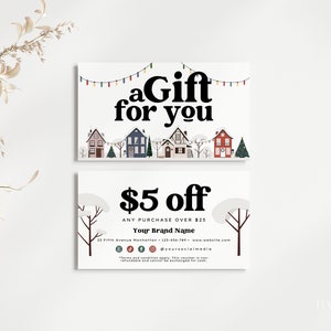 Modelo de cupom de Natal editável, cartão promocional para impressão, cupom comercial DIY, cartão promocional comercial, cartão de desconto para esteticista 614 Mavi