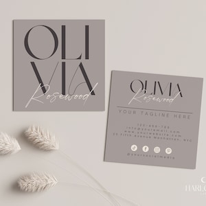 Bewerkbaar visitekaartje, elegante naamkaartsjabloon, direct downloaden, DIY afdrukbaar visitekaartje, visitekaartje met QR-code, Canva-sjabloon H374