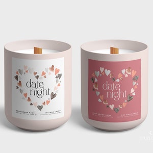 Editable Valentine's Day Candle Label Set, Customizable Canva Template, DIY Valentine Business Sticker, Instant Download, Product Labels ASK