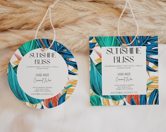 Editable Business Product Tag Template, Printable Thank You Boutique Swing Tag, Soap Canva Template, DIY Round Tag, Instant Download, HT006