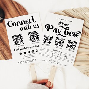 Druckbares QR Code Zeichen, Personalisierbares Scan to Pay Zeichen, DIY Social Media Zeichen, Folgen Sie uns auf Social Media Sheet, Small Beauty Business, H570