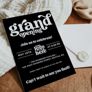 Trendy Grand Opening Business Invitation Template, DIY Modern Special Event Invitation, IG Story Invite Template, Text Invitations, H954