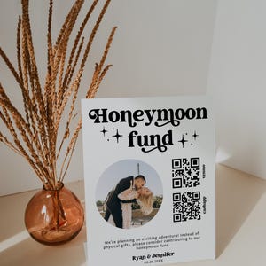 Editable Honeymoon Fund Sign, DIY Venmo QR Code Wedding Wish Sign, Wedding Sign Canva Corjl Template, Retro Sign, Instant Download MIRAY 771 image 10