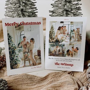 Bewerkbare elegante kerstkaart, sjabloon aangepaste foto kerstkaarten, moderne familie kerstfotokaart, Happy Holidays-kaart, 1364
