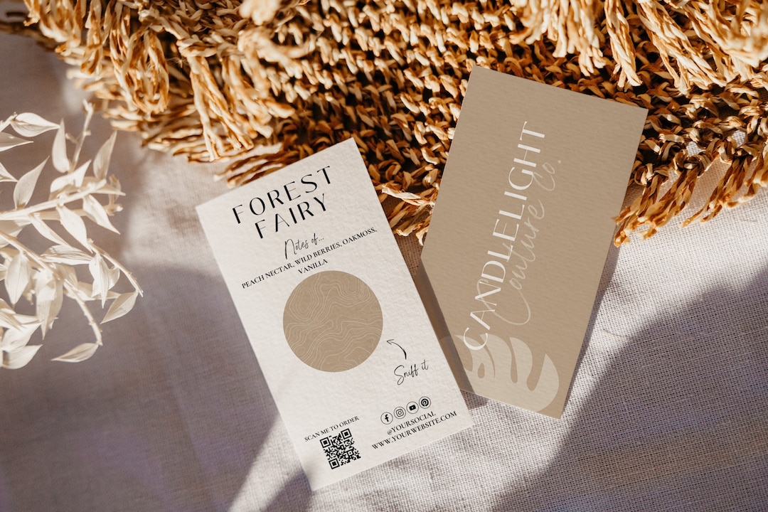 Candle Scent Card Template, Editable Business Tester Card, Wax Melt