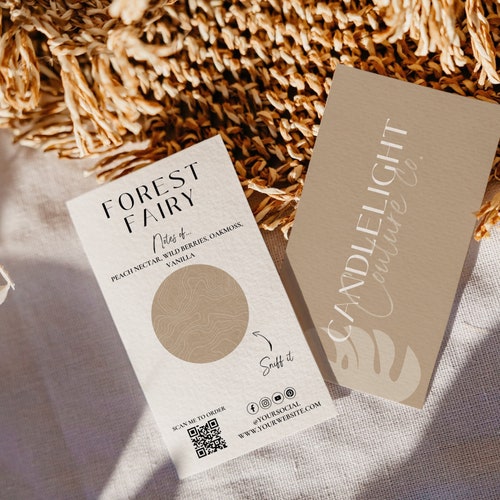 Candle Scent Card Template Editable Business Tester Card Wax Etsy