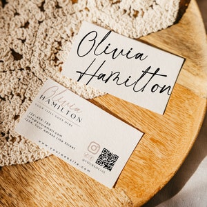 Afdrukbaar visitekaartje, elegante naam kaartsjabloon, Instant Download, DIY bewerkbare telefoonkaart, dubbelzijdige telefoonkaart, Canva sjabloon H168
