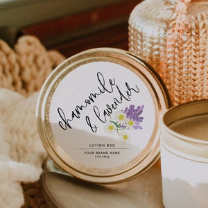 Editable Lotion Bar Label Template, DIY 3" Round 2" Round Product ...